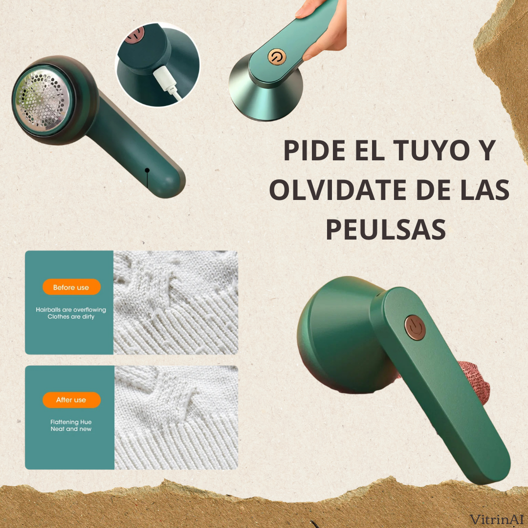 ¡Di adiós a las pelusas y renueva tus prendas al instante con el Removedor de Pelusa Eléctrico Recargable de VITRINAI! 🌟✨